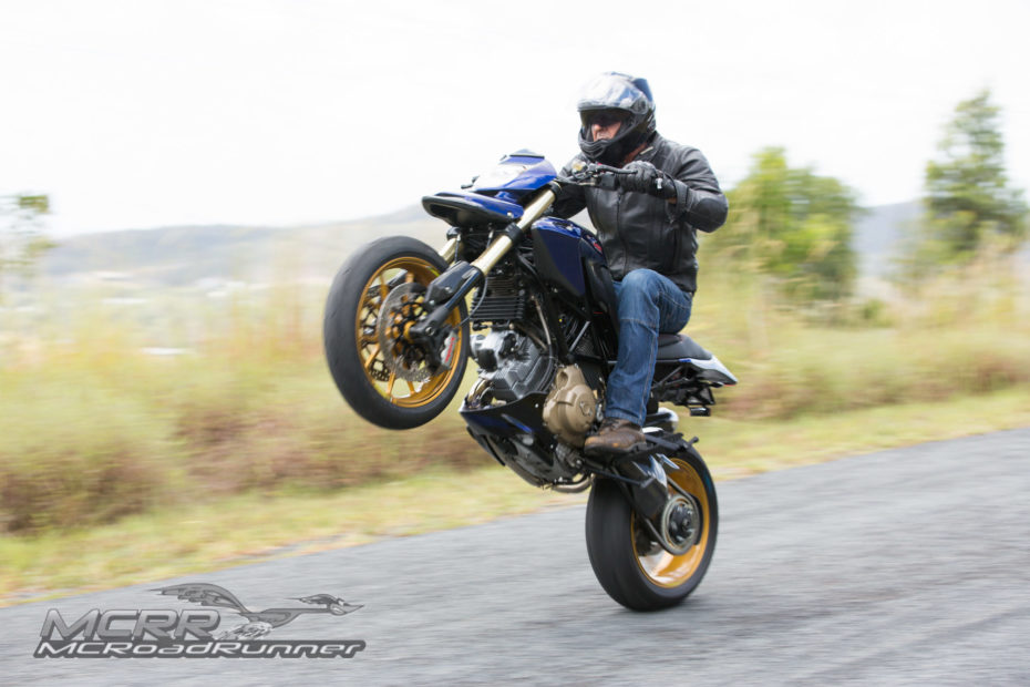 MCRR Stunt rider Steve HYPERMOTARD WHEELIE