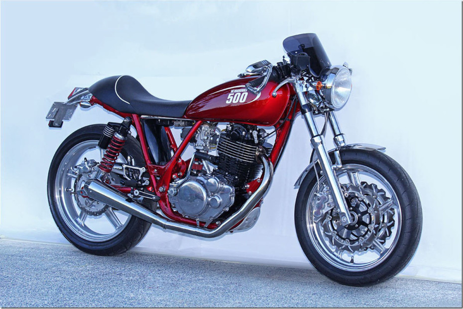 custom red cafe racer sr500